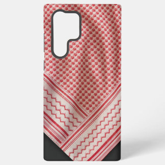Gedrapeerder rode en witte Shemagh Keffiyeh, Zwart Samsung Galaxy Hoesje