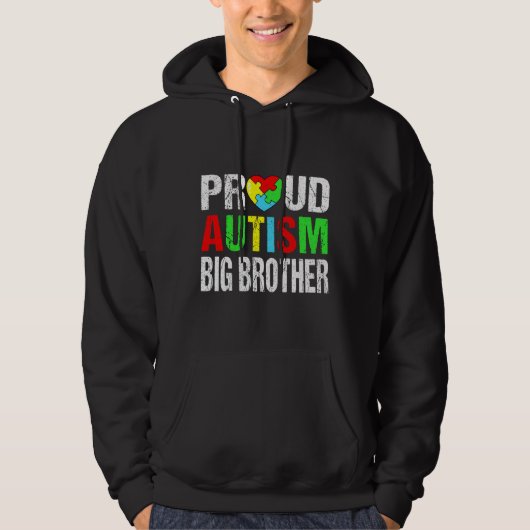 Gedresseerd autisme Big Brother Heart Family M Hoodie (Voorkant)