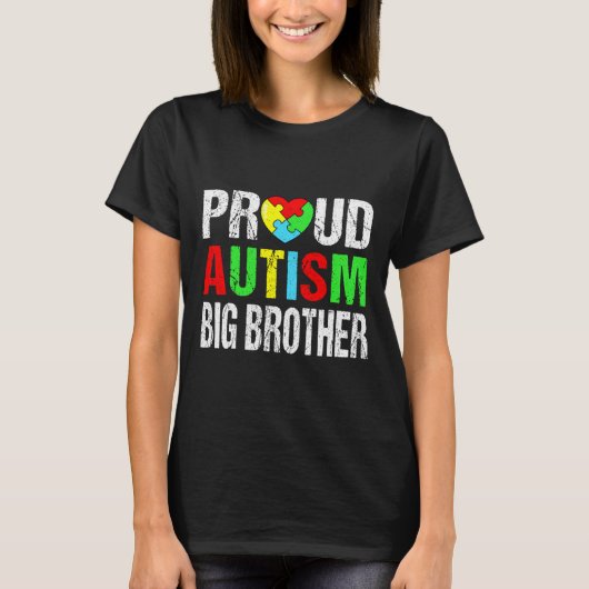 Gedresseerd autisme Big Brother Heart Family M T-shirt (Voorkant)