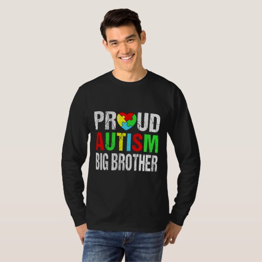 Gedresseerd autisme Big Brother Heart Family M T-shirt (Voorkant volledig)