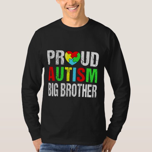 Gedresseerd autisme Big Brother Heart Family M T-shirt (Voorkant)