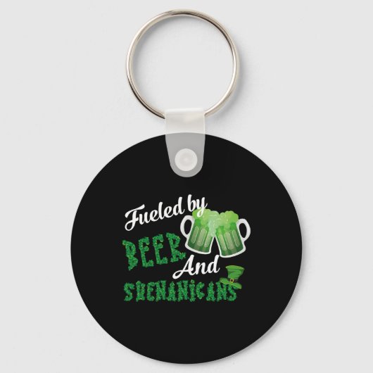 Gedreven door bier en shenanigans St. Patrick's Da Sleutelhanger (Voorkant)