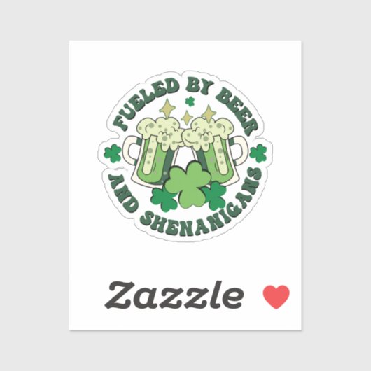 Gedreven door bier en shenanigans sticker (Vel)