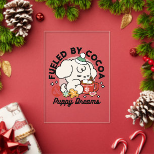 Gedreven door Cacao en Puppy Dromen – Mooie Winter Acryl Uitnodigingen