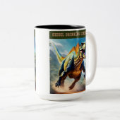 Gedreven door diesel tweekleurige koffiemok (Voorkant rechts)