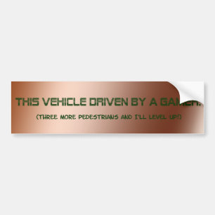 "Gedreven door een gamer"-Bumpersticker Bumpersticker