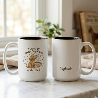 Gedreven door Foster-hondenkussen en koffie Tweekleurige Koffiemok