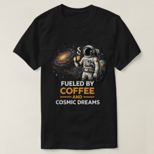 Gedreven door koffie en kosmische dromen t-shirt