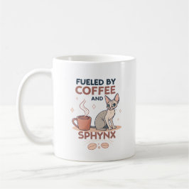 Gedreven door koffie en Sphynx-katkunst Koffiemok