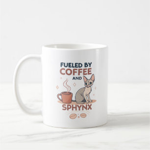 Gedreven door koffie en Sphynx-katkunst Koffiemok