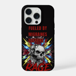 Gedreven door Migraine Pure Liquid Rage Schedel iPhone 15 Pro Case