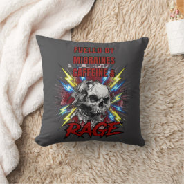 Gedreven door Migraine Pure Liquid Rage Schedel Kussen