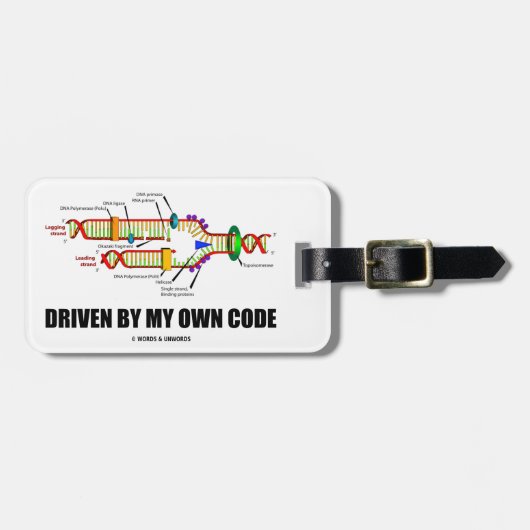 Gedreven door mijn eigen code (DNA-replicatie) Bagagelabel (Voorkant horizontaal)