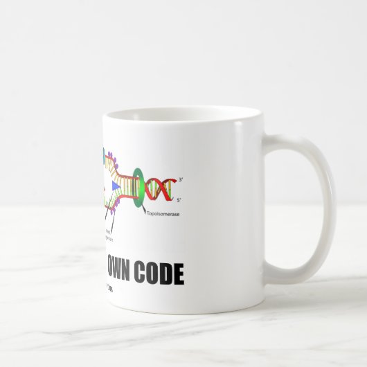 Gedreven door mijn eigen code (DNA-replicatie) Koffiemok (Rechts)