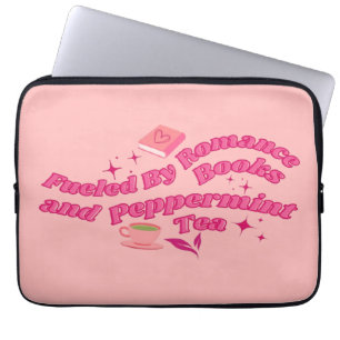 Gedreven door romantische boeken en pepermunt thee laptop sleeve