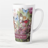 Gedreven door zijn liefde en vlinders latte mok (Rechts)