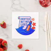 Gedreven maar niet verloren boodschap in een fles servet (Insitu)