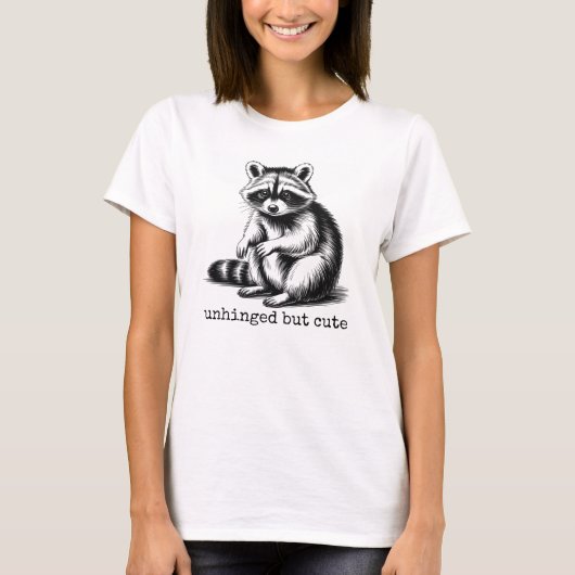 Gedrochtlijk Schattig, Grappig Wilde Wasbeer Meme T-shirt (Voorkant)