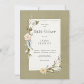 Gedroogd Boho Bloemen Lijst Salie Vrijgezellenfees Kaart (Voorkant)