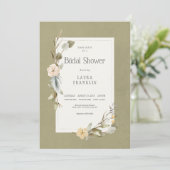 Gedroogd Boho Bloemen Lijst Salie Vrijgezellenfees Kaart (Staand voorkant)