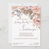 Gedroogd Floral Boho Blush Roos Gold Vrijgezellenf Kaart (Voorkant)