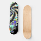 Gedroogd Fractal Black en Multicolor Skateboard (Voorkant)