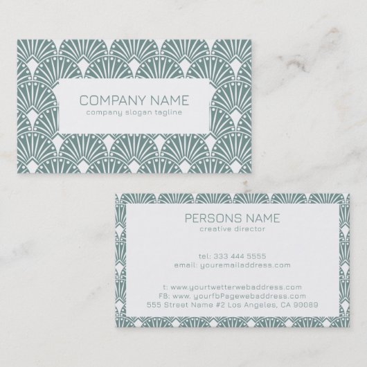 Gedroogd groen en wit  Kunstdecopatroon Visitekaartje (Voorkant / Achterkant)