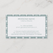 Gedroogd groen en wit  Kunstdecopatroon Visitekaartje (Achterkant)