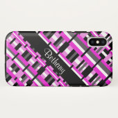 Gedroogd in roze, zwarte & grijze persoonlijke naa Case-Mate iPhone case (Achterkant (horizontaal))