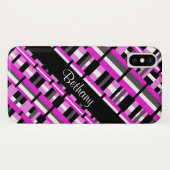 Gedroogd in roze, zwarte & grijze persoonlijke naa Case-Mate iPhone case (Achterkant (horizontaal))