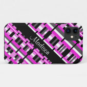 Gedroogd in roze, zwarte & grijze persoonlijke naa Case-Mate iPhone case (Achterkant (horizontaal))