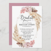 Gedroogd pampasgras bloemig Vrijgezellenfeest Kaart (Voorkant / Achterkant)