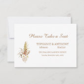 Gedroogd pampasgras Neem een zitplaats Kaart Notitiekaartje (Voorkant)