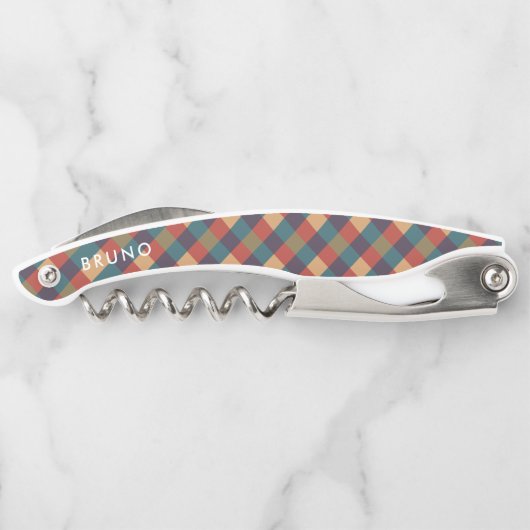 Gedroogd rood groen en beige vlecht patroon kurkentrekker (Achterkant)