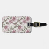 Gedroogd Roze Hibiscus Flowers Patroon Bagagelabel (Voorkant horizontaal)