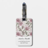 Gedroogd Roze Hibiscus Flowers Patroon Bagagelabel (Achterkant verticaal)