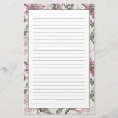 Gedroogd Roze Hibiscus Flowers Patroon Briefpapier (Voorkant)