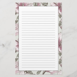 Gedroogd Roze Hibiscus Flowers Patroon Briefpapier