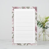 Gedroogd Roze Hibiscus Flowers Patroon Briefpapier (Staand voorkant)