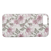 Gedroogd Roze Hibiscus Flowers Patroon Case-Mate iPhone Case (Achterkant (Horizontaal))
