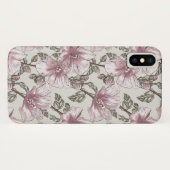 Gedroogd Roze Hibiscus Flowers Patroon Case-Mate iPhone Case (Achterkant (horizontaal))