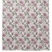 Gedroogd Roze Hibiscus Flowers Patroon Douchegordijn (Voorkant)