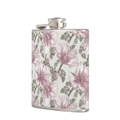 Gedroogd Roze Hibiscus Flowers Patroon Heupfles (Links)