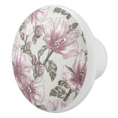 Gedroogd Roze Hibiscus Flowers Patroon Keramische Knop (Rechts)