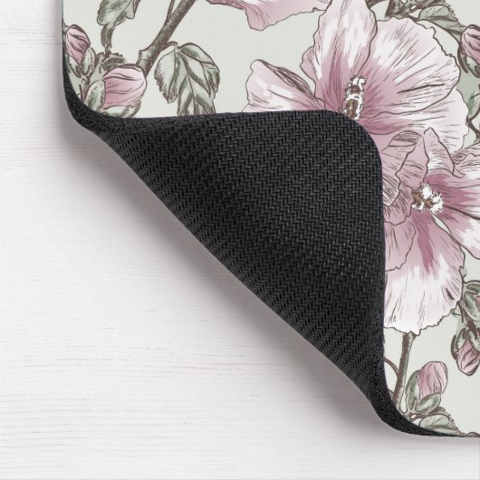 Gedroogd Roze Hibiscus Flowers Patroon Muismat (Hoek)