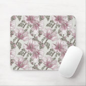 Gedroogd Roze Hibiscus Flowers Patroon Muismat (Met muis)