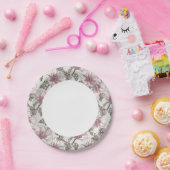 Gedroogd Roze Hibiscus Flowers Patroon Papieren Bordje (Feest)