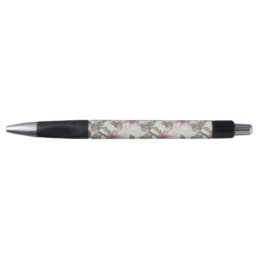 Gedroogd Roze Hibiscus Flowers Patroon Pen (Voorkant)