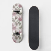 Gedroogd Roze Hibiscus Flowers Patroon Persoonlijk Skateboard (Voorkant)