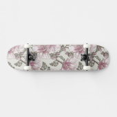 Gedroogd Roze Hibiscus Flowers Patroon Persoonlijk Skateboard (Horizontaal)